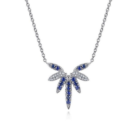 Diamond and Blue Sapphire Fashion Necklace