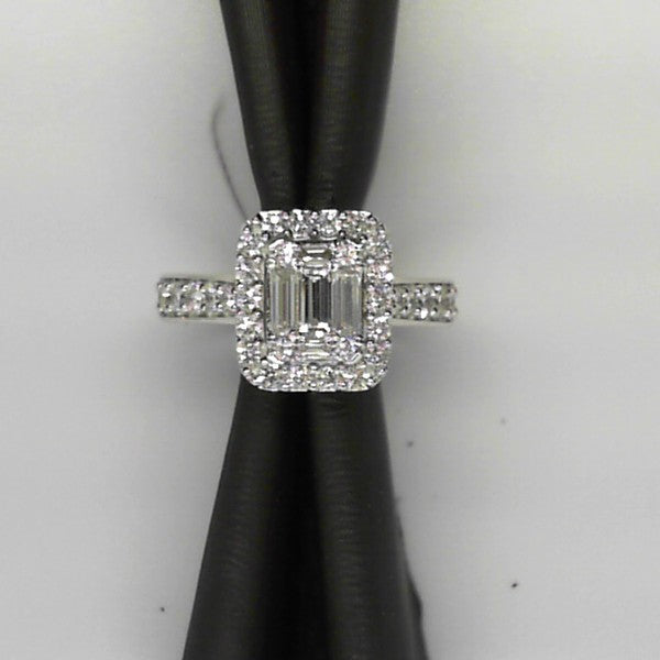 14 Karat Halo Engagement Ring Size 7 With 1.00Tw