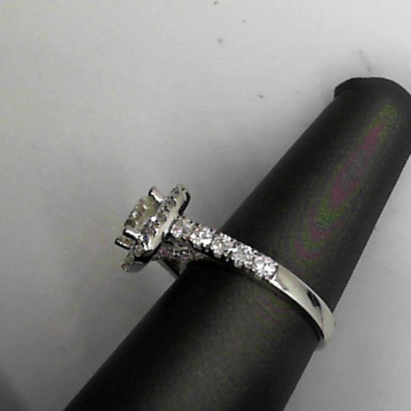 2.5 CTW Lady's White Polished 14 Karat Halo Engagement Ring