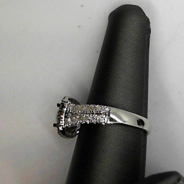 3CTW Lady's White Polished 14 Karat Halo Engagement Ring