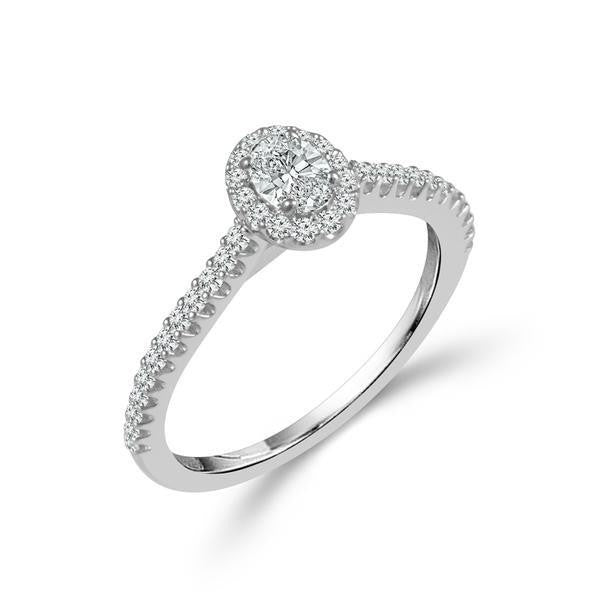 14 Karat Halo Engagement Ring