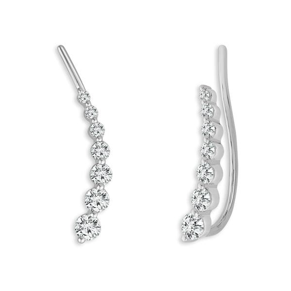 14 Karat Drop Earrings With 0.75Tw Round Diamonds