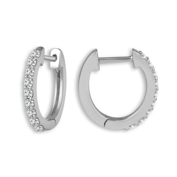 14 Karat Huggies Earrings With 0.25Tw Round Diamonds
