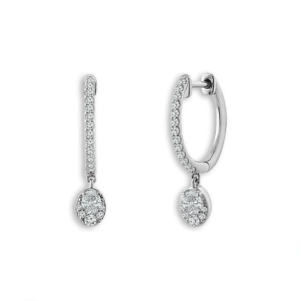 14 Karat Huggies Earrings With 0.50Tw Round Diamonds