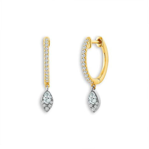 14 Karat Huggies Earrings With 0.50Tw Round Diamonds