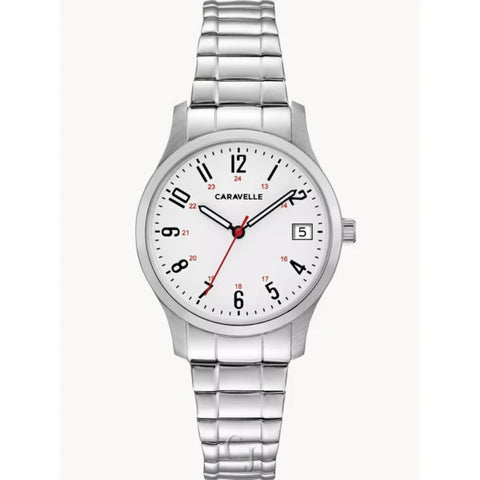 CARAVELLE WOMEN'S QUARTZ STAINLESS STEEL DRESS WATCH EXPANSION BAND