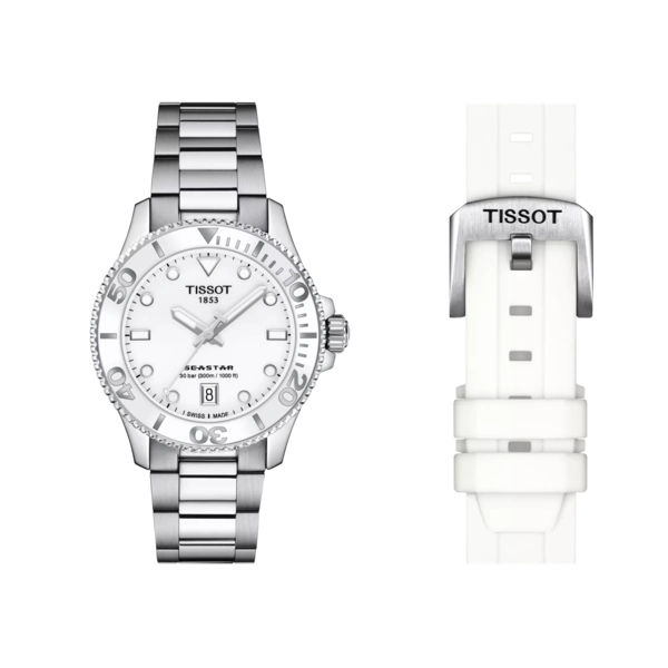 Tissot 
Seastar Quartz White Dial Men's Watch