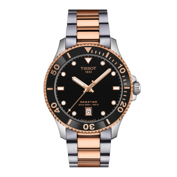 Tissot 
Seastar Quartz Black Dial Men's Watch