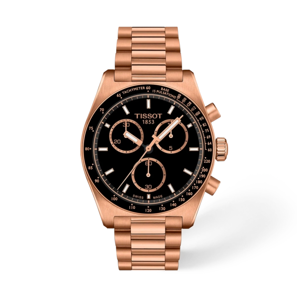 Tissot
PRS 516 Chronograph Black Dial Rose Gold PVD Coated Stainless Steel Men's Watch