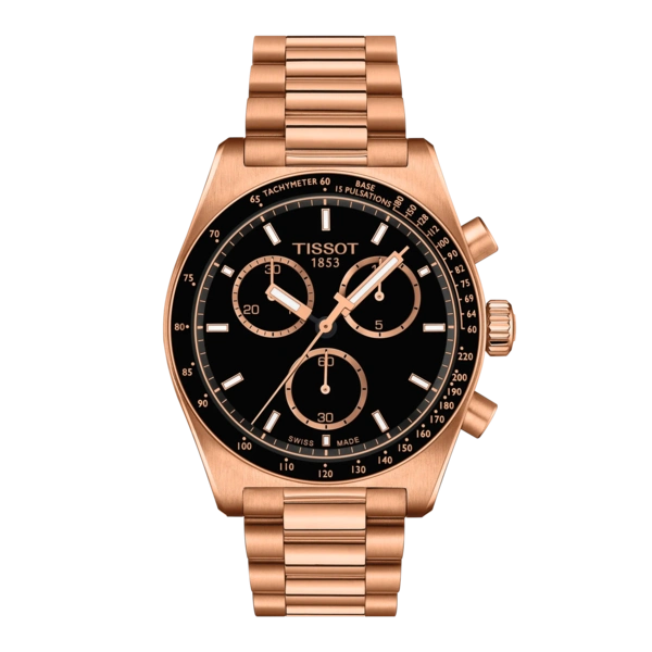 Tissot
PRS 516 Chronograph Black Dial Rose Gold PVD Coated Stainless Steel Men's Watch