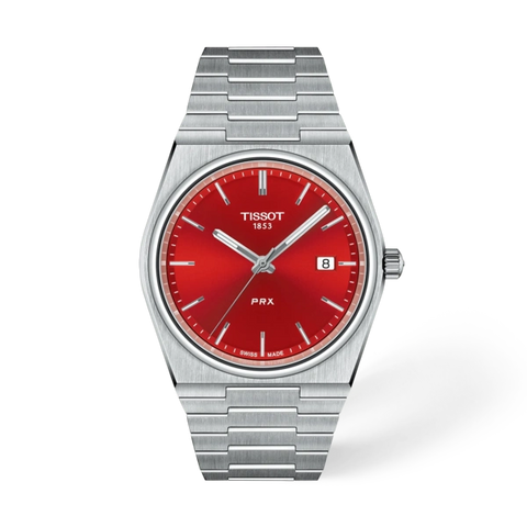 Tissot 
PRX Quartz Red Dial Men's Watch