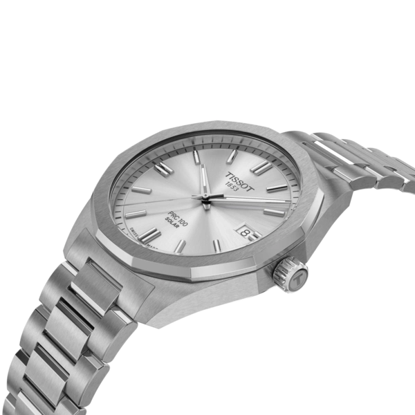 Tissot 
PRC Quartz Solar-Powered Silver Dial Watch