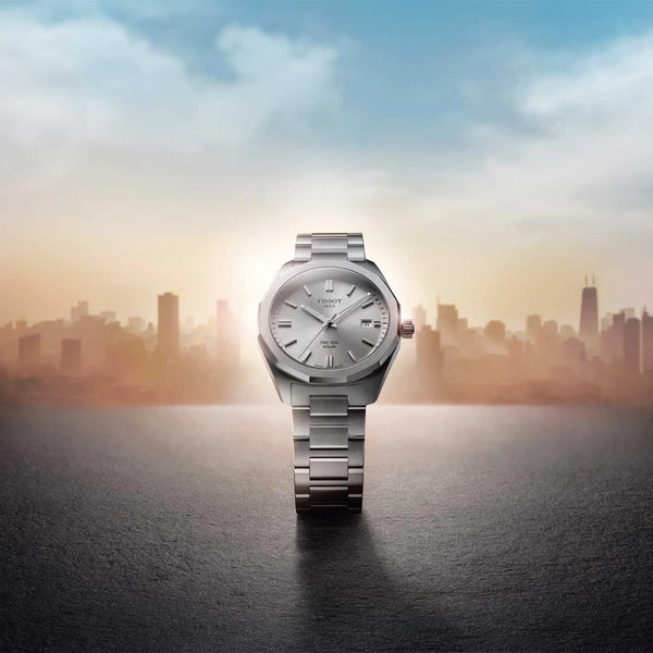 Tissot 
PRC Quartz Solar-Powered Silver Dial Watch