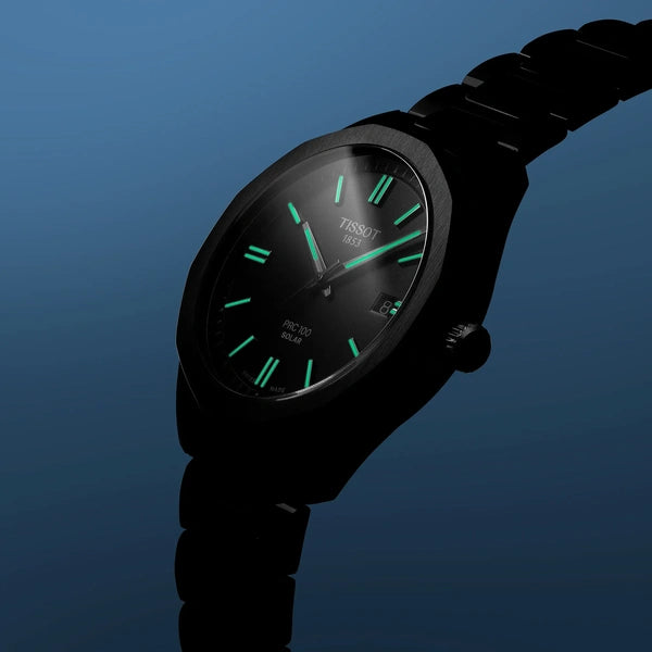 Tissot 
PRC Quartz Solar-Powered Silver Dial Watch