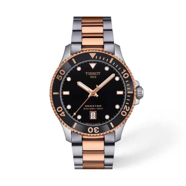 Tissot 
Seastar Quartz Black Dial Men's Watch