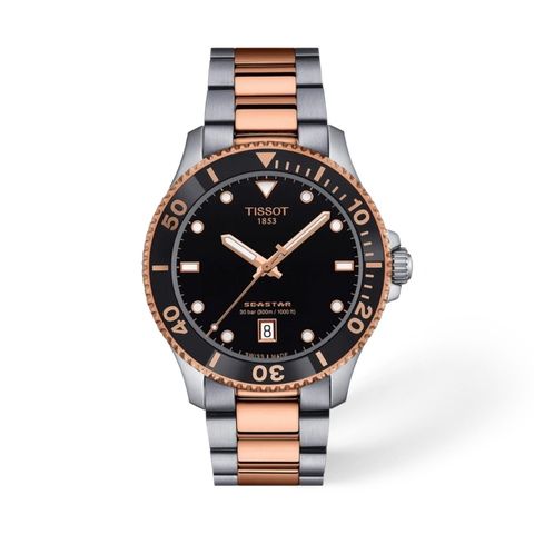 Tissot 
Seastar Quartz Black Dial Men's Watch