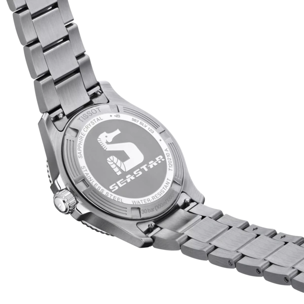 Tissot Seastar 1000 40MM Stainless Steel Case Black Dial Grey Strap Men's Watch