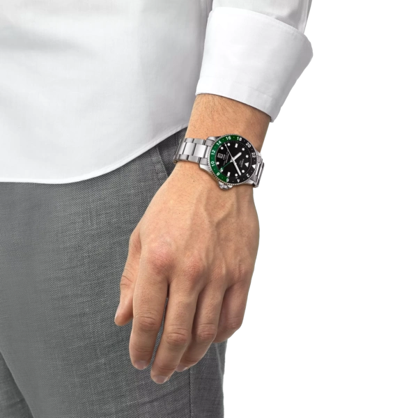 Tissot 
Seastar 1000 Quartz GMT Black Dial Sorite Bezel Men's Watch