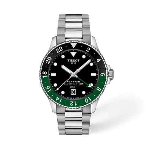 Tissot 
Seastar 1000 Quartz GMT Black Dial Sorite Bezel Men's Watch
