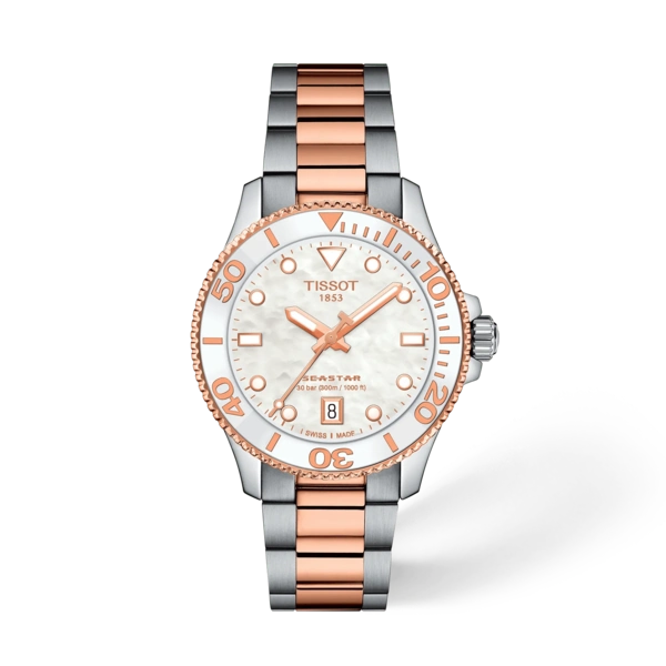 Tissot 
Seastar Quartz White Mother of Pearl Dial Watch