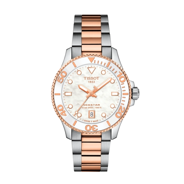 Tissot 
Seastar Quartz White Mother of Pearl Dial Watch