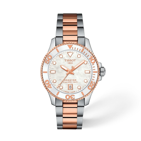 Tissot 
Seastar Quartz White Mother of Pearl Dial Watch