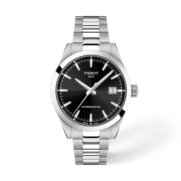 TISSOT GENTELEMAN 38MM WATCH S STEEL WITH BLACK DIAL