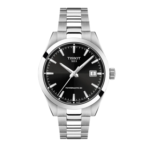 TISSOT GENTELEMAN 38MM WATCH S STEEL WITH BLACK DIAL