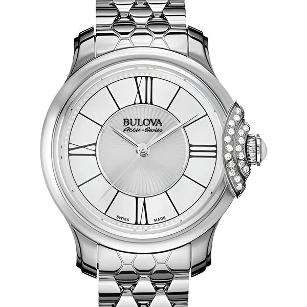 BULOVA WOMEN'S QUARTZ STAINLESS STEEL DRESS WATCH, COLOR:SILVER-TONED