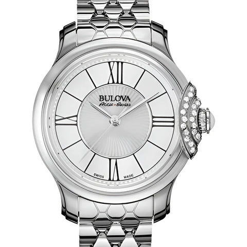 BULOVA WOMEN'S QUARTZ STAINLESS STEEL DRESS WATCH, COLOR:SILVER-TONED