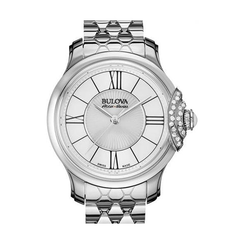 BULOVA WOMEN'S QUARTZ STAINLESS STEEL DRESS WATCH, COLOR:SILVER-TONED