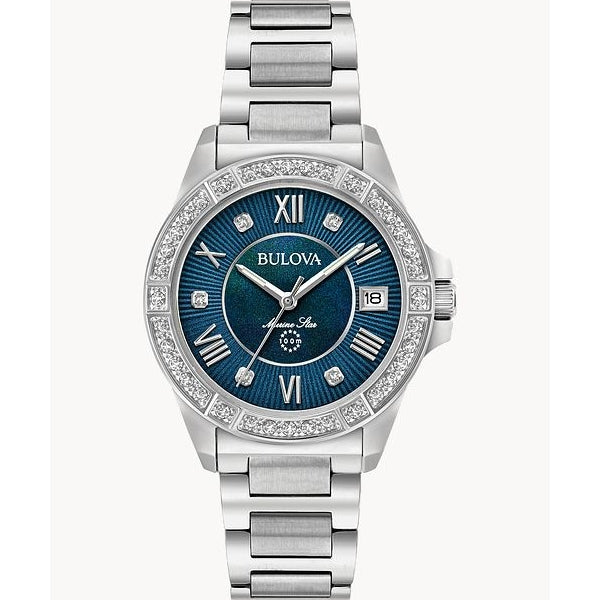 BULOVA LADIES MARINE STAR SERIES L S. STEEL WATCH