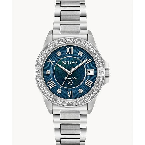 BULOVA LADIES MARINE STAR SERIES L S. STEEL WATCH