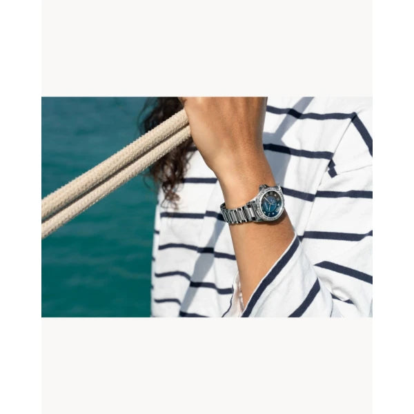 BULOVA LADIES MARINE STAR SERIES L S. STEEL WATCH
