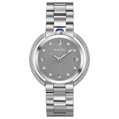 LADIES' BULOVA RUBAIYAT DIAMOND STAINLESS STEEL WATCH