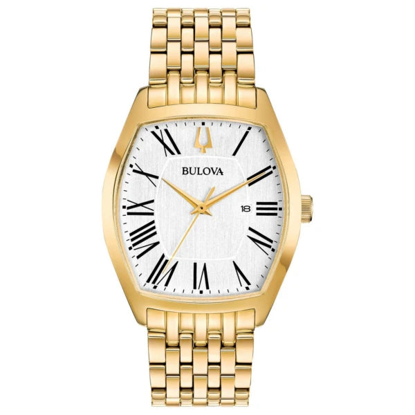 BULOVA WOMEN'S CLASSIC AMBASSADOR GOLD TONE SILVER WHITE DIAL
