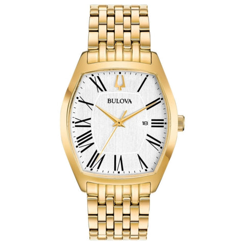 BULOVA WOMEN'S CLASSIC AMBASSADOR GOLD TONE SILVER WHITE DIAL