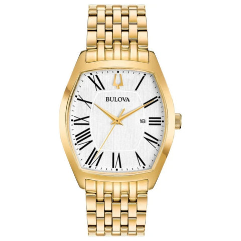 BULOVA WOMEN'S CLASSIC AMBASSADOR GOLD TONE SILVER WHITE DIAL
