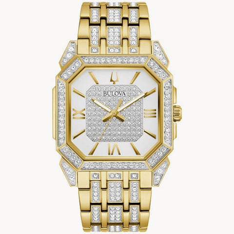 Men's Bulova Octava Crystal Gold-Tone Watch