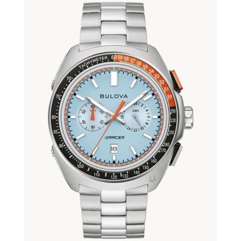 Men's Bulova Racer Chronograph Watch with Light Blue Dial
42MM