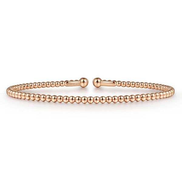 Split 14K Rose Gold Beaded Bujukan Bangle