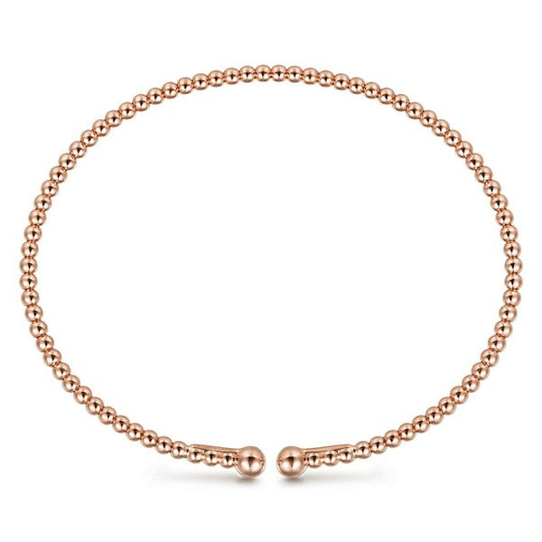 Split 14K Rose Gold Beaded Bujukan Bangle