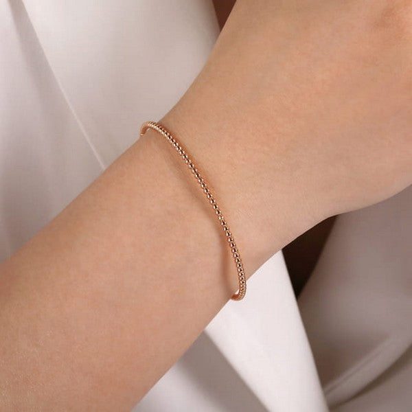 Split 14K Rose Gold Beaded Bujukan Bangle