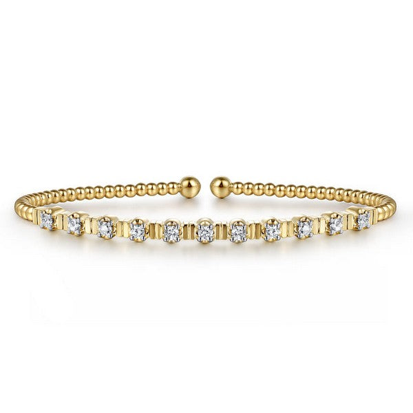 14K Yellow Gold Bujukan 0.32ct Diamond Bangle