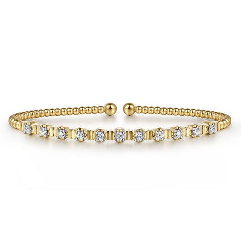 14K Yellow Gold Bujukan 0.32ct Diamond Bangle