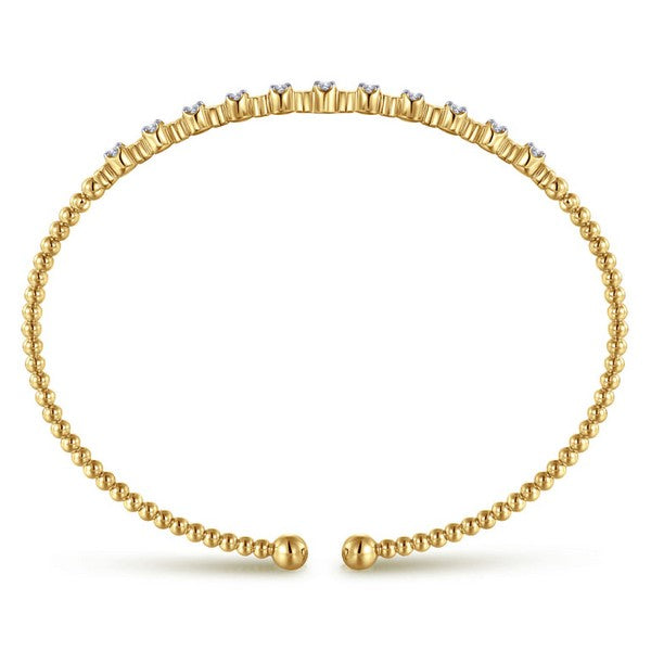 14K Yellow Gold Bujukan 0.32ct Diamond Bangle