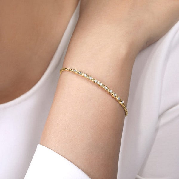 14K Yellow Gold Bujukan 0.32ct Diamond Bangle