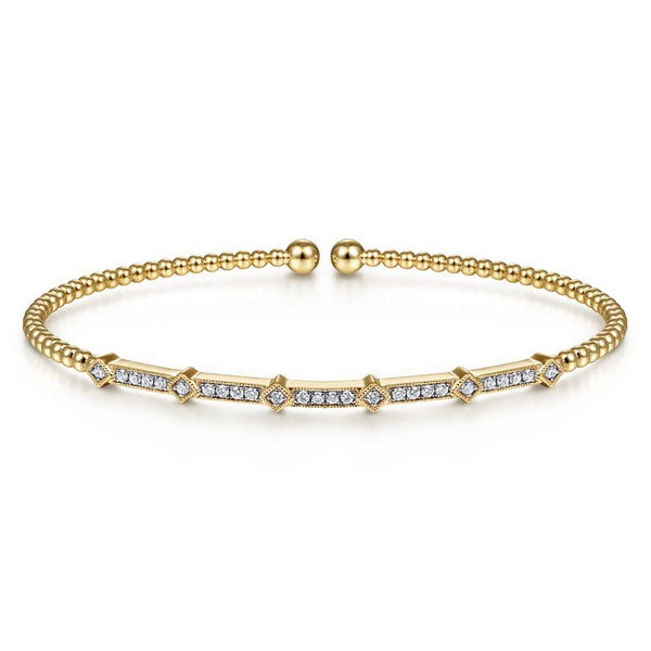 14k Yellow gold 0.19ct diamond bangle