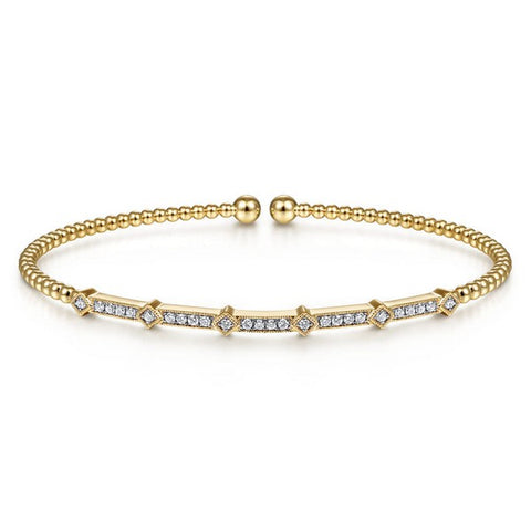 14k Yellow gold 0.19ct diamond bangle