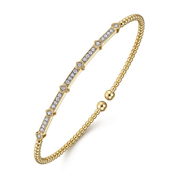 14k Yellow gold 0.19ct diamond bangle
